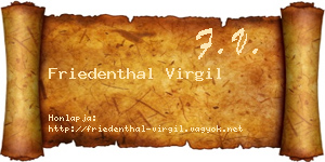 Friedenthal Virgil névjegykártya